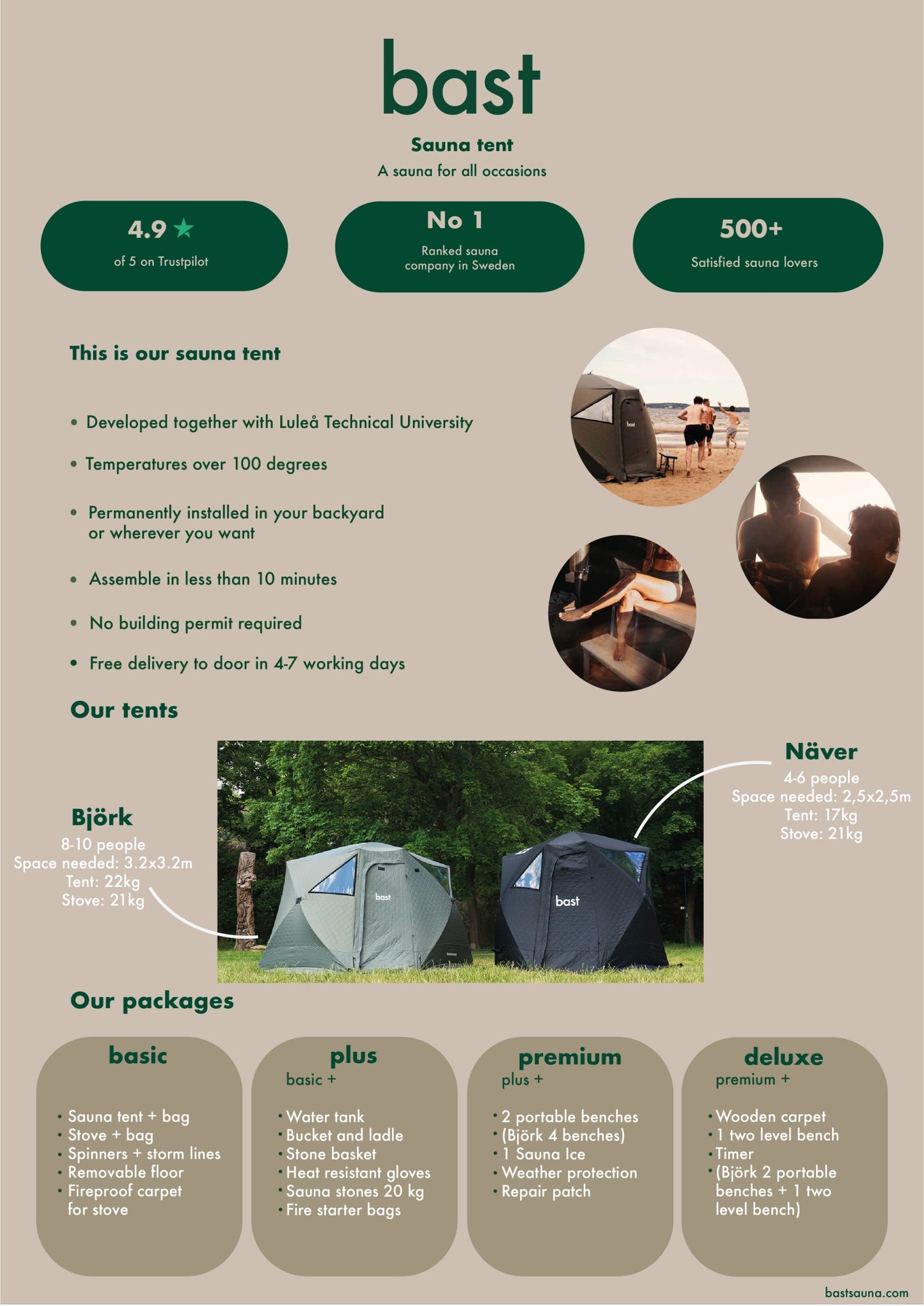 Bast Portable Sauna – Premium Quality & Easy to Use • Made in Sweden